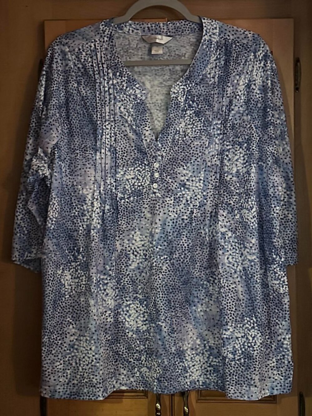 New CJ Banks Pleated Blue Top 1X